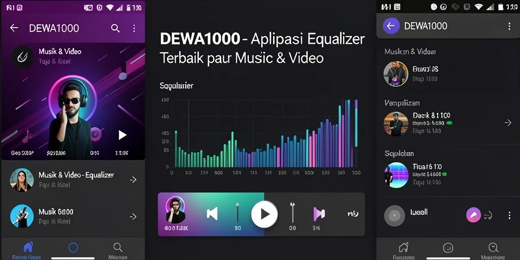 Tampilan antarmuka aplikasi DEWA1000 yang stylish dan fungsional.