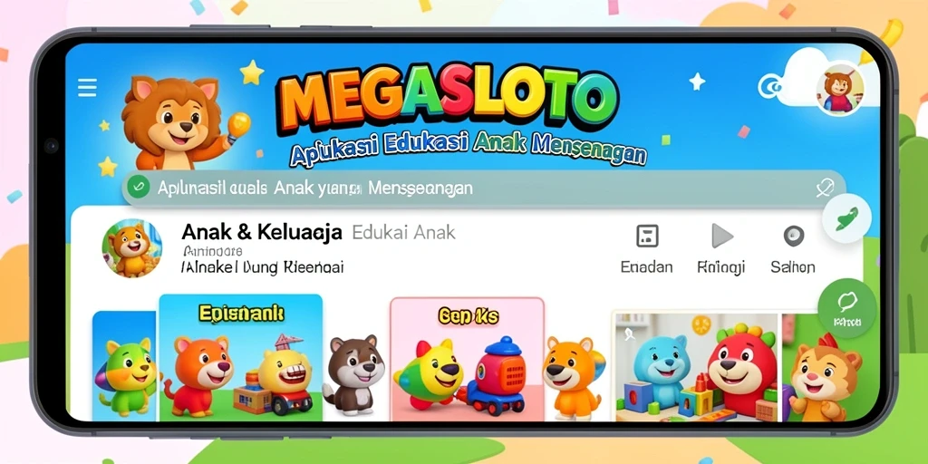 Tampilan antarmuka MEGASLOTO yang menarik untuk anak-anak.