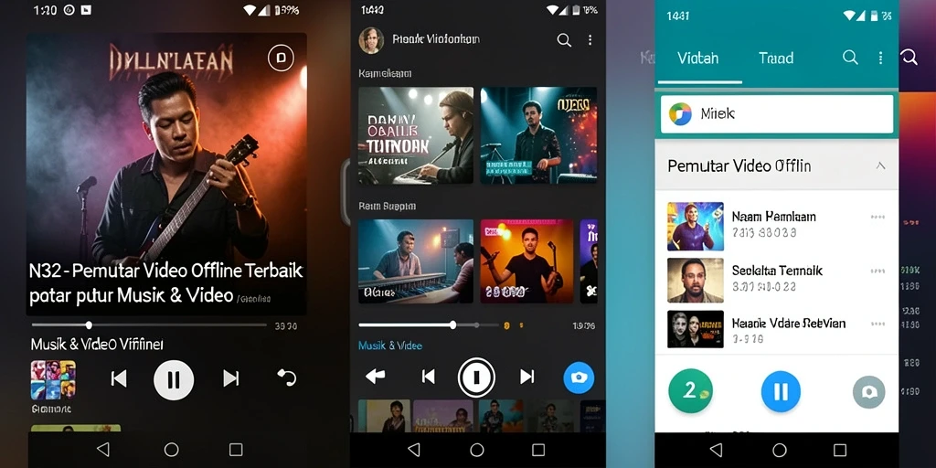 Antarmuka aplikasi N32 dengan fitur Pemutar Video Offline yang menarik.