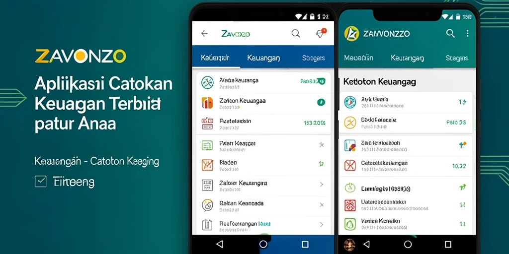 Antarmuka ZAVONZO yang modern dan user-friendly untuk Catatan Keuangan.